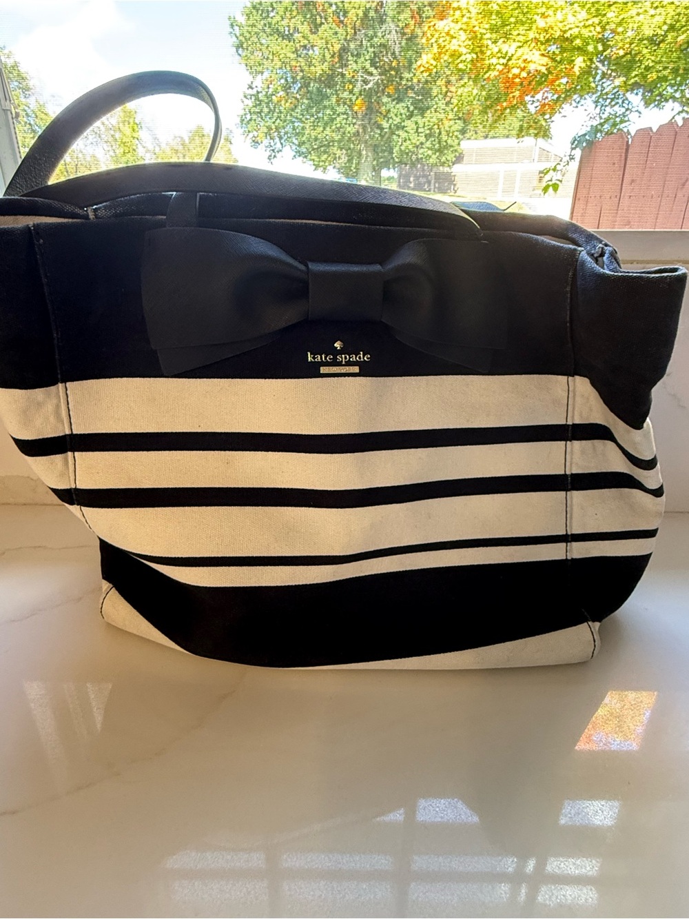 kate spade Clement Street Stripe Blair Bow Tote *flawed
